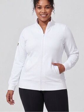 Levelwear White Athletic Jacket Zip Front Size 2X
